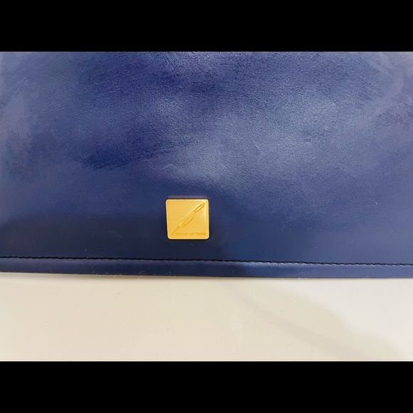 Brian Atwood Suede Green and Blue clutch - Picture 3 of 6